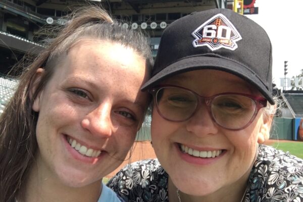 Maegan and her mom at Giants Stadium in San Francisco 2018